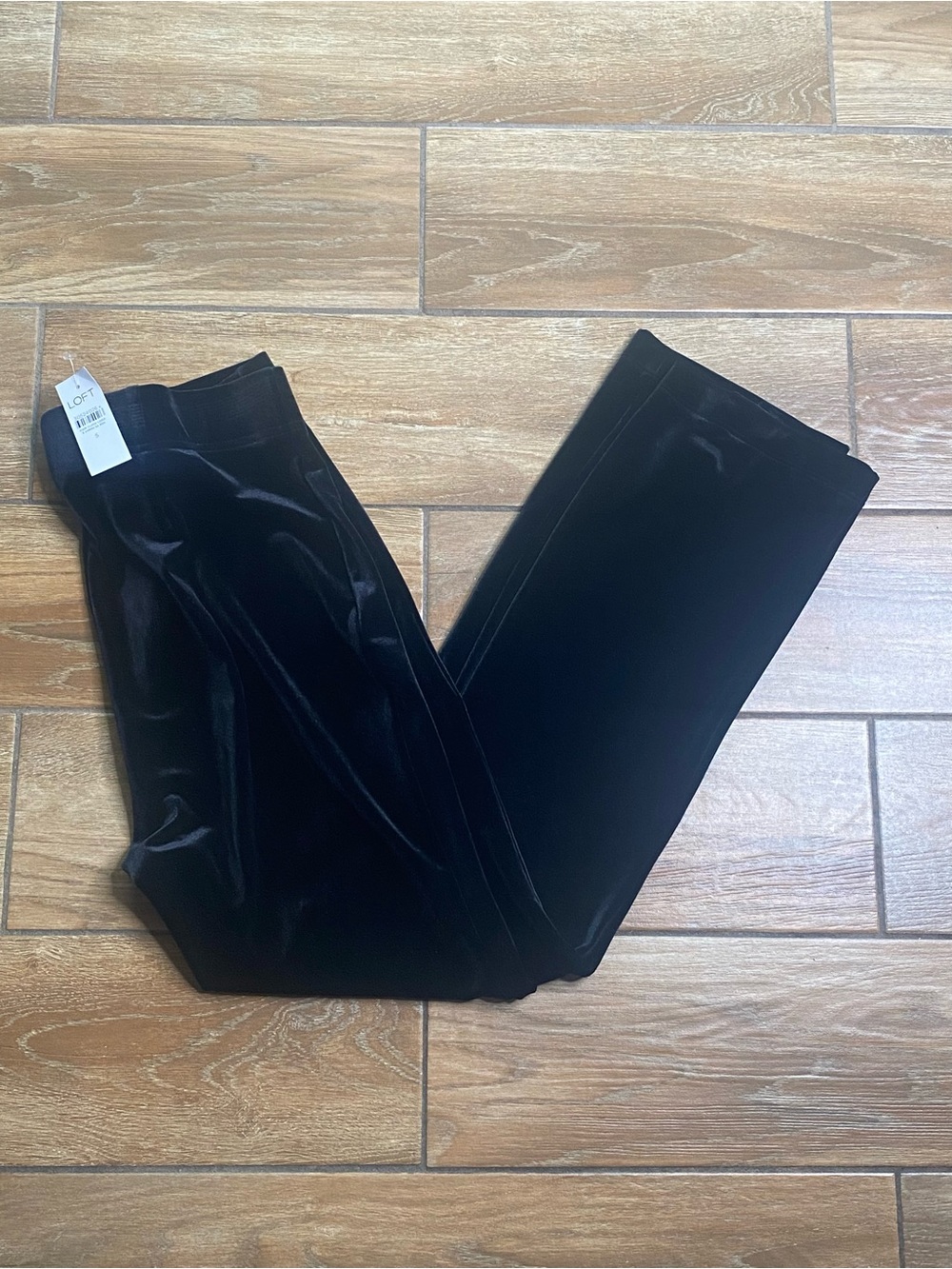 New Loft Small Black Velour Leggings